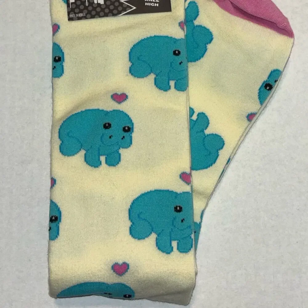 NWT Sock it to me Manatee Knee High Socks Women's tall socks blue/pink size 5-10
